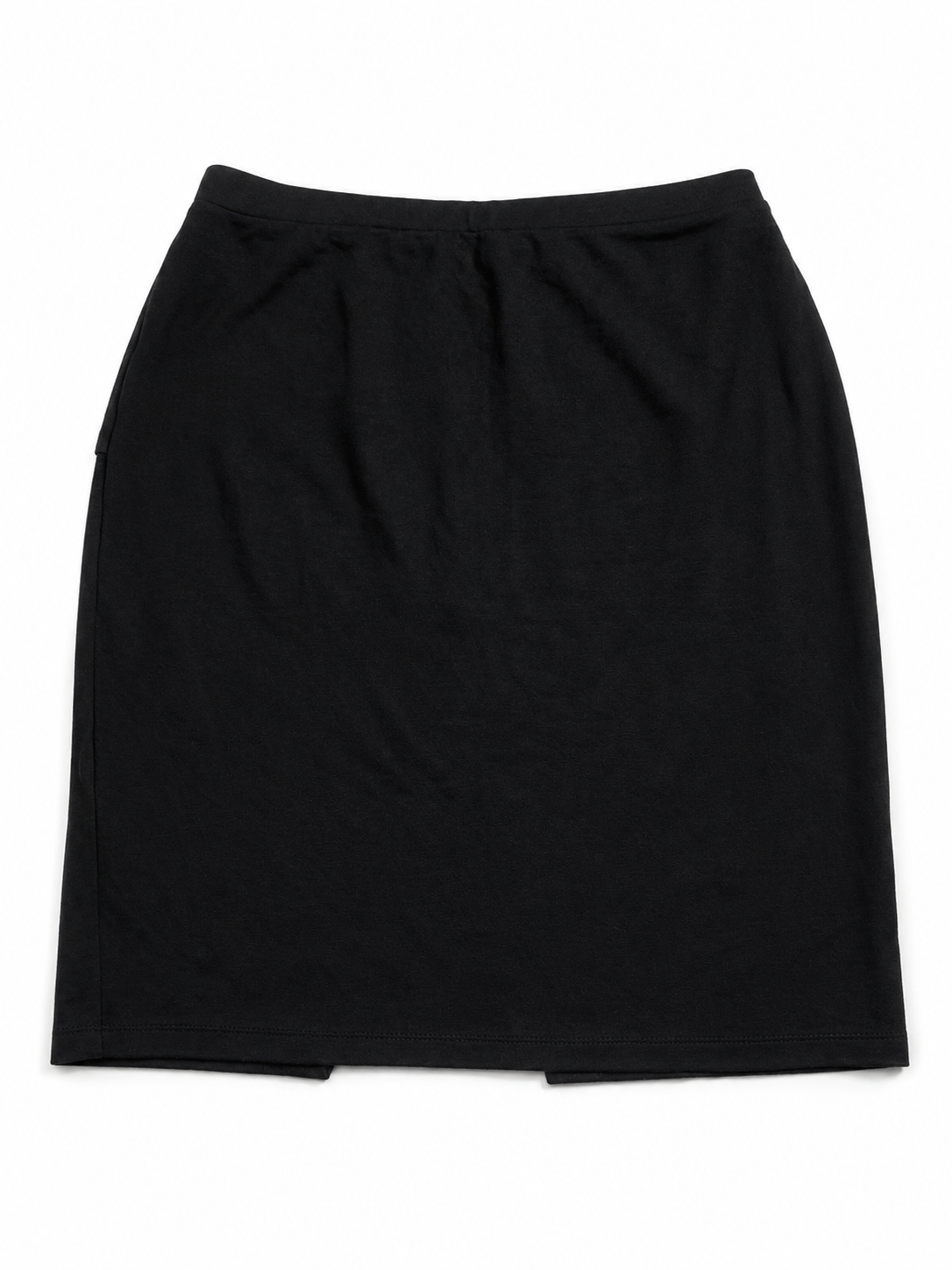 Jupe genou noire effet portefeuille – Coupe ajustée