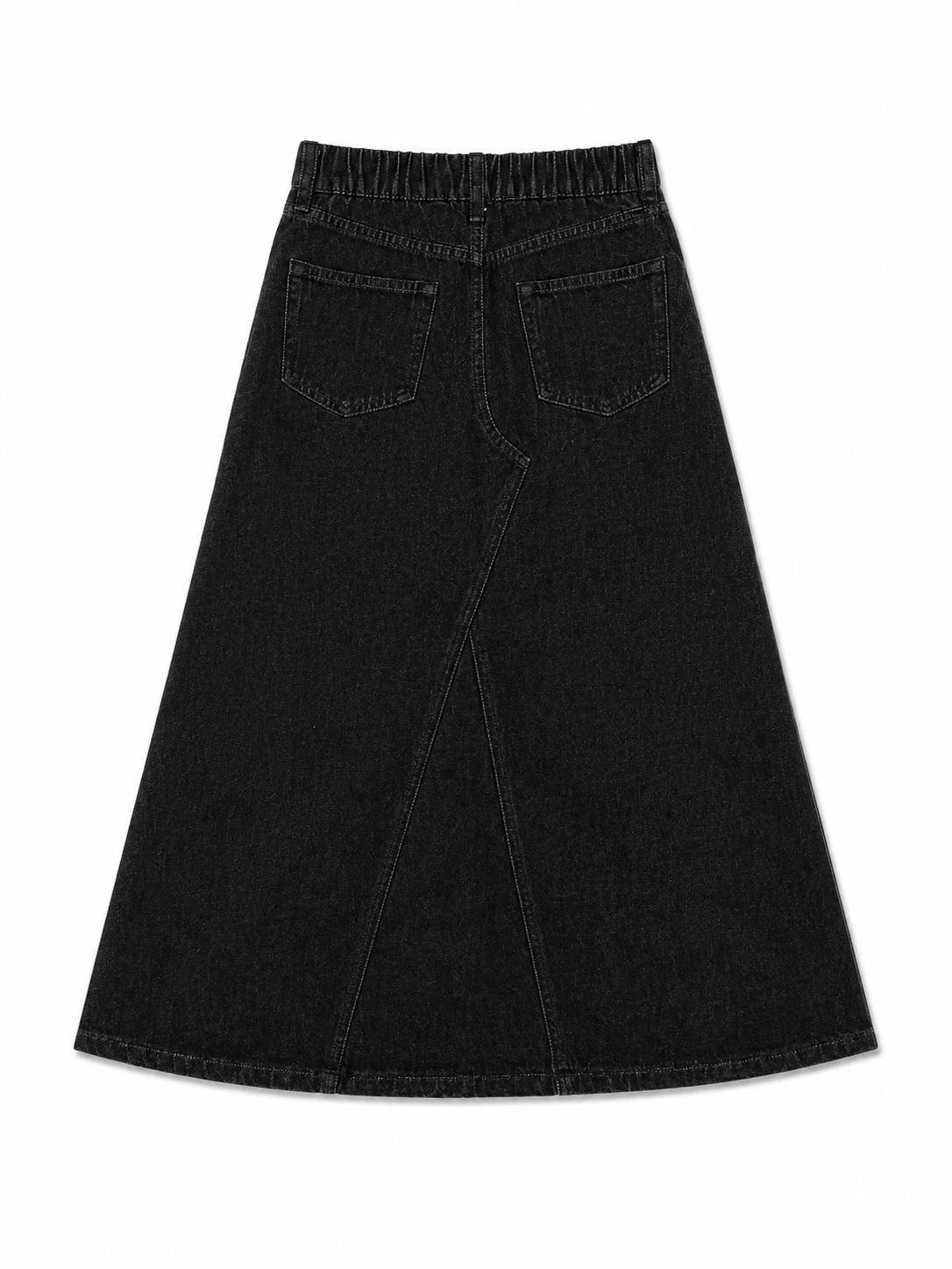 Jupe longue en jean noir taille haute