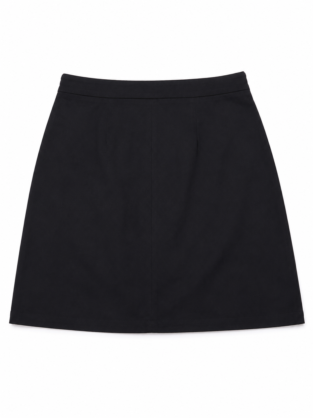 Jupe noire en coton à œillets métalliques