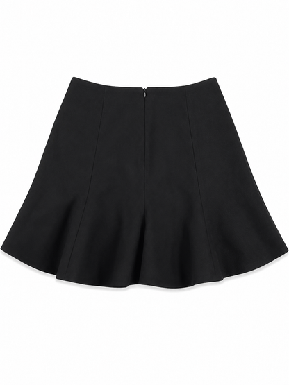 Jupe patineuse noire taille haute