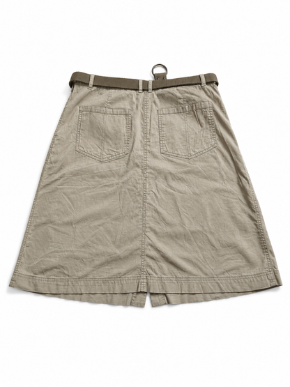 Jupe midi beige style safari avec ceinture