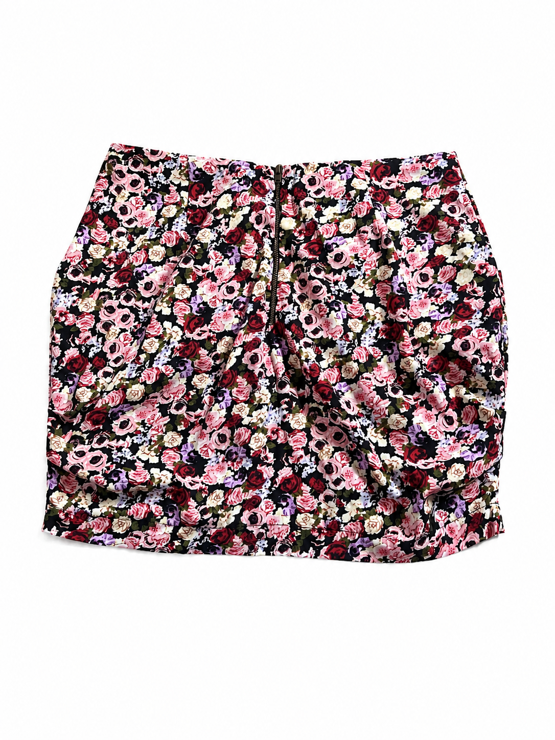 Jupe courte fleurie multicolore à nouer