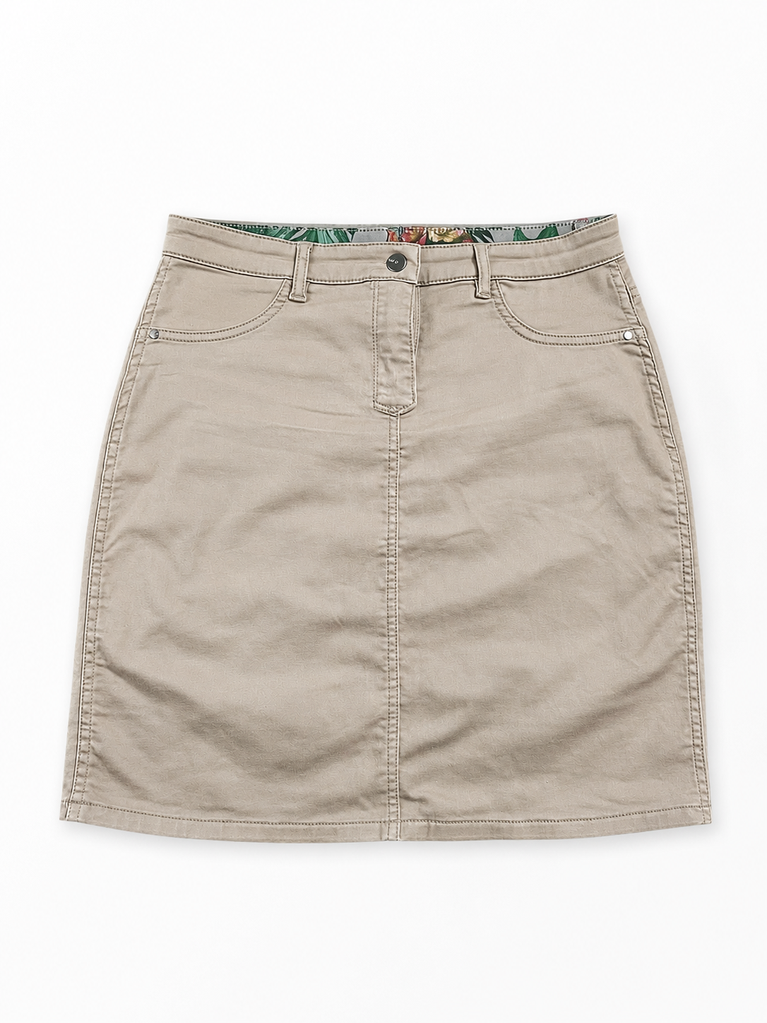Jupe courte beige style safari
