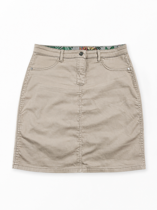Jupe courte beige style safari