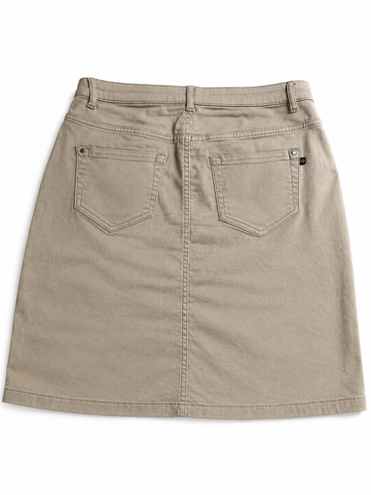 Jupe courte beige style safari