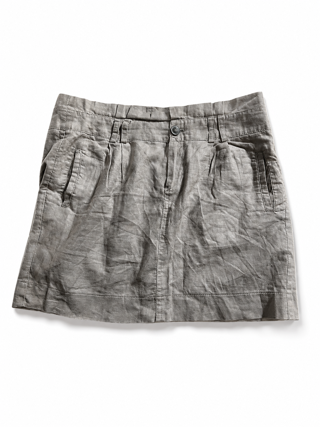 Jupe courte beige texturée à poches – Style casual chic