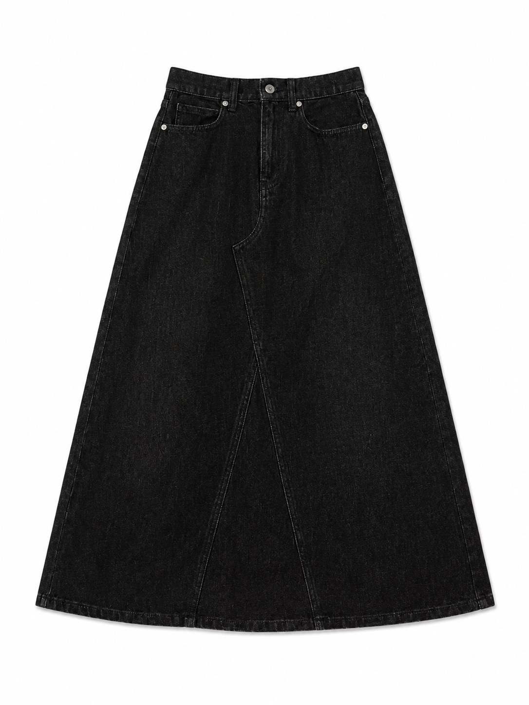 Jupe longue en jean noir taille haute