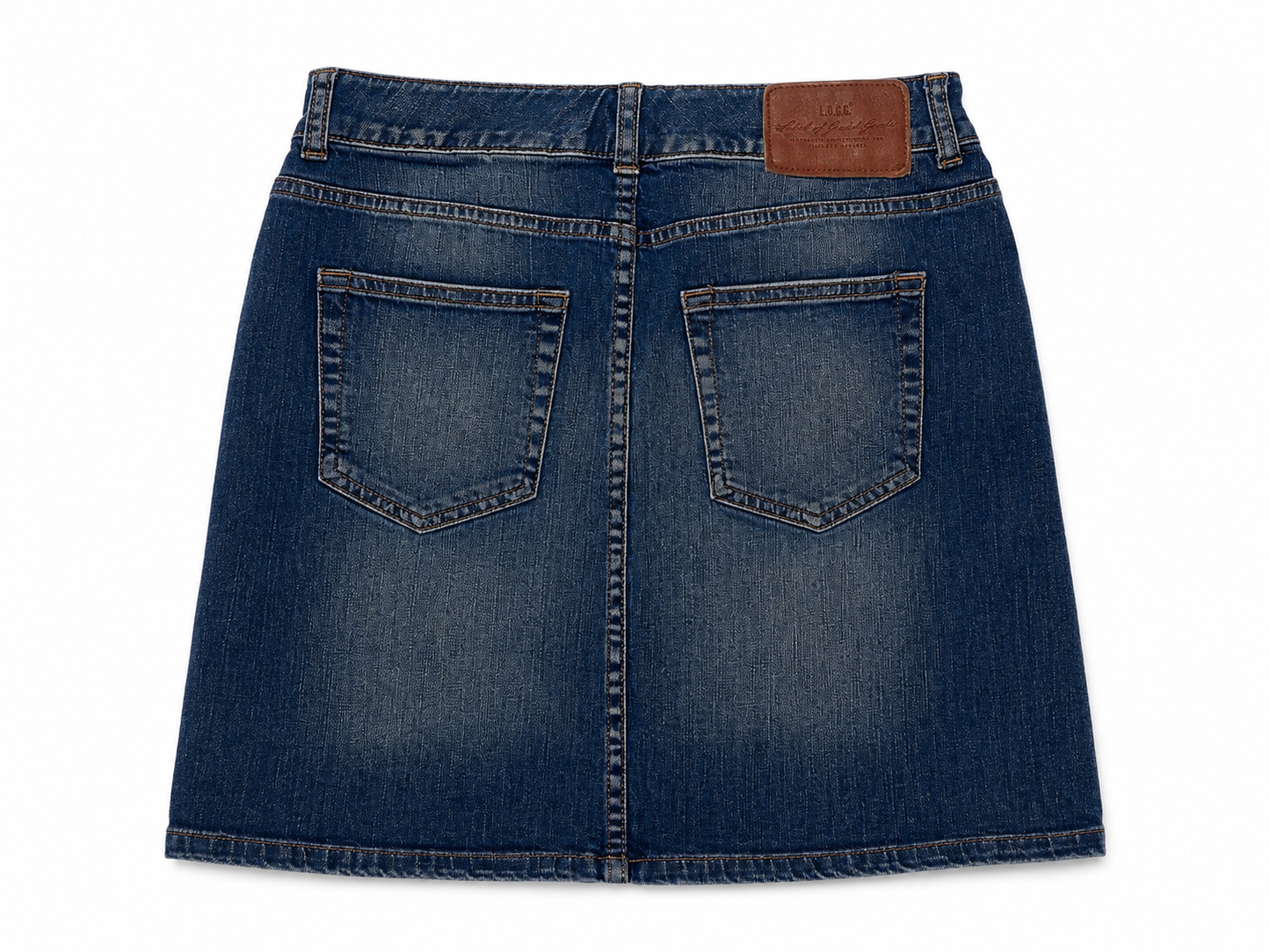 Jupe courte en jean bleu délavé L.O.G.G