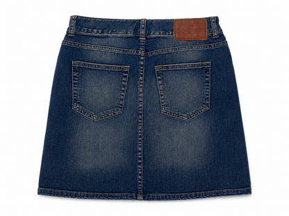 Jupe courte en jean bleu délavé L.O.G.G