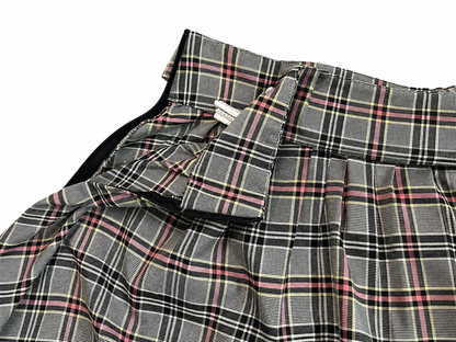 Jupe courte à carreaux plissée style preppy