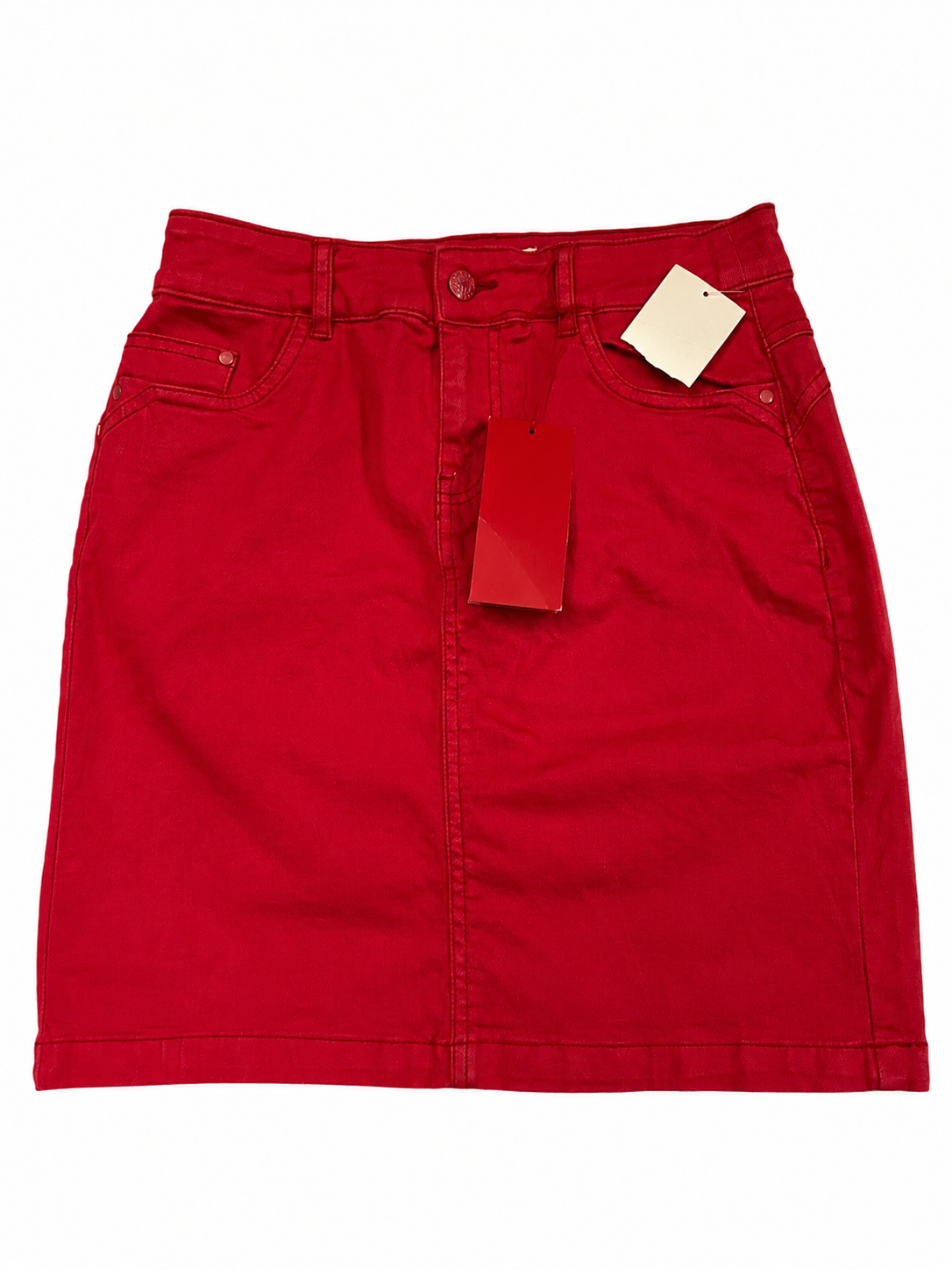 Jupe en jean rouge camaieu avec étiquette