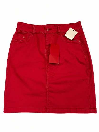Jupe en jean rouge camaieu avec étiquette